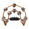 Double Row Handbell Tambourine Metal Jingles with Ergonomic Grip Percussion Instrument