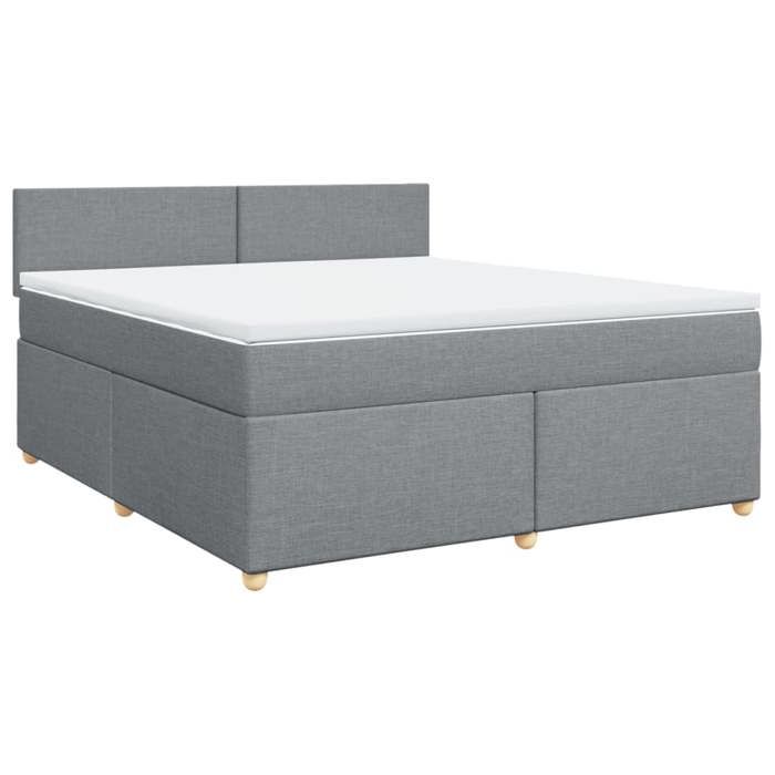 VidaXL Sommier à lattes de lit avec matelas Gris clair 180x200cm Tissu 3289052