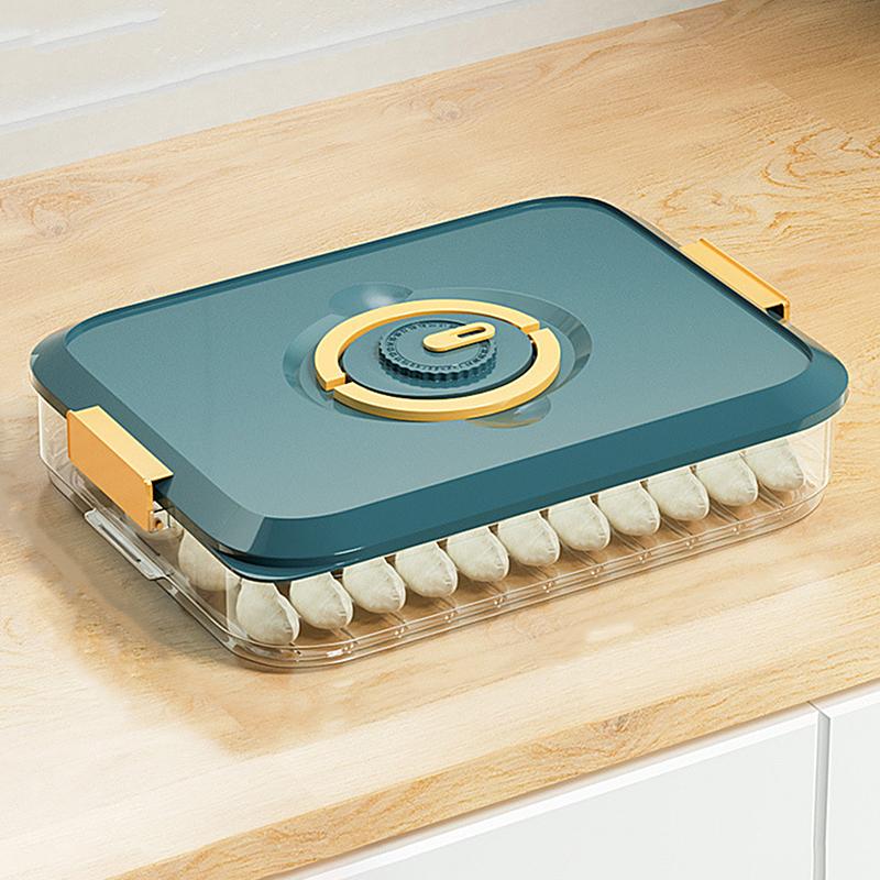 

Коробка для пельменей, бытовая еда, замороженные яйца, ящики для хранения свежих вонтонов, быстрозамораживающийся ящик для хранения в холодильнике синий