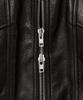 Noirer Goat Skin High-Neck Zip-Up Jacket (Black)