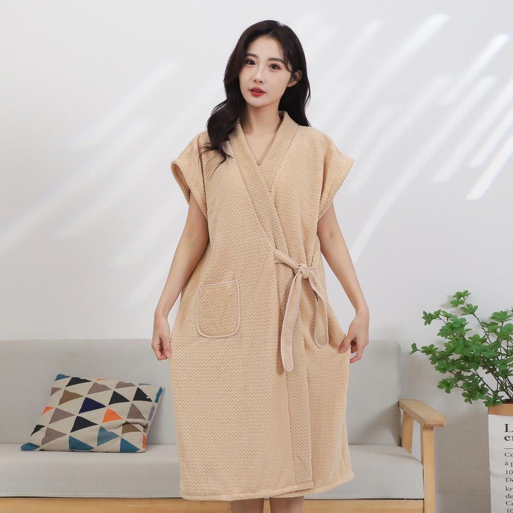 Large Bath Towels for Body Coral Velvet Bath Towels Lady Wearable Fast Drying Beach Spa Bathrobes Bath Skirt