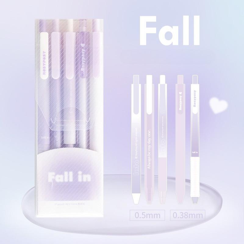 5 pièces/ensemble Ins simplicité Gel stylo coréen couleur unie 0.5MM noir mignon stylos belle papeterie stylos école étudiant/fournitures de bureau