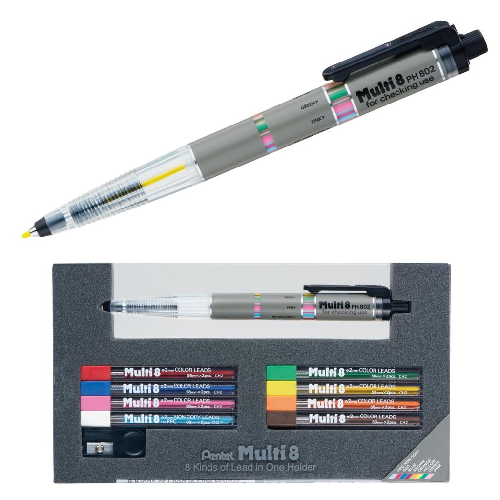 PENTEL Pencil Lead Holder and Lead Set, Multi 8 Se