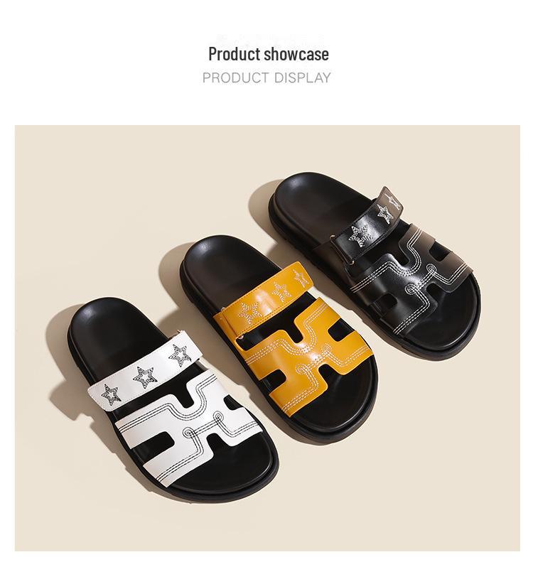 Women's Thick Bottom Velcro Soft Sole Sandals: Comfortable, Non-Tiring, Casual Summer Outdoor Slippers.