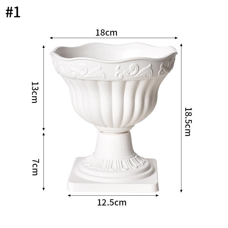 Nordic Flower Vase Plastic Plant Pot Aesthetic Immitation Ceramic Flowerpot Flower Arrange Ornament Desktop Decor Wedding Table
