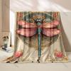 1PC Dragonfly Art Design Print Blanket Warm Soft Fluffy Kids and Adult Sofa Bed Throw Blanket for Home Travel Camping