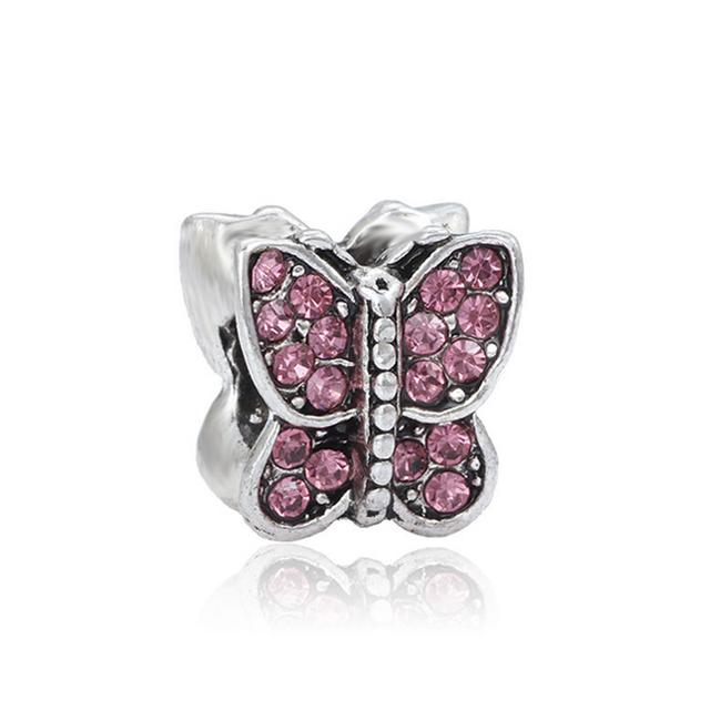 2pcs Colorful Crystal Charm Beads Fit Original Brand Charms Bracelets Necklaces Silver Color Women 'S Bracelet Diy Jewelry Making
