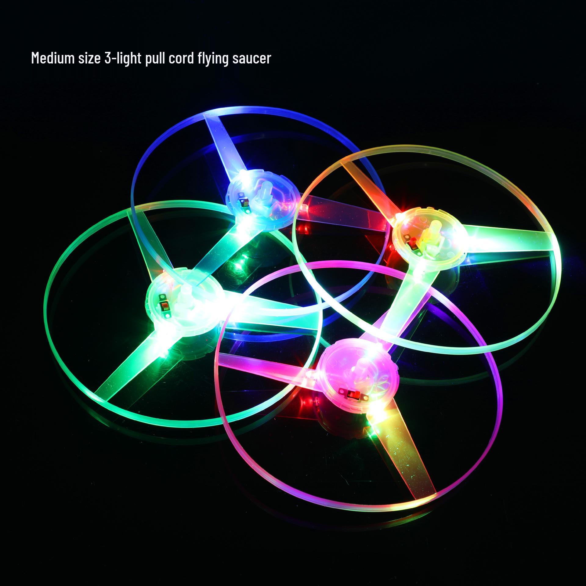 Seven-Color Luminous Flying Fairy Toy - Flashing Lights Pull-String Bamboo Dragonfly
