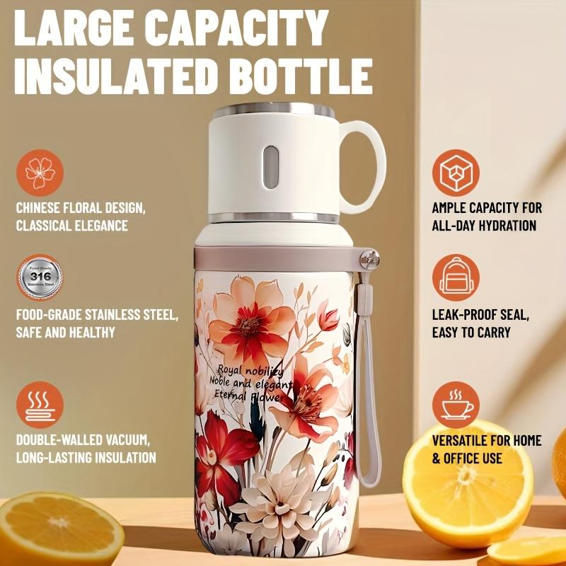 Good-looking 316 Stainless Steel with Insulated Bottle Cup and Suitable for Camping, Cycling, Office and Home-Four Seasons Drinks