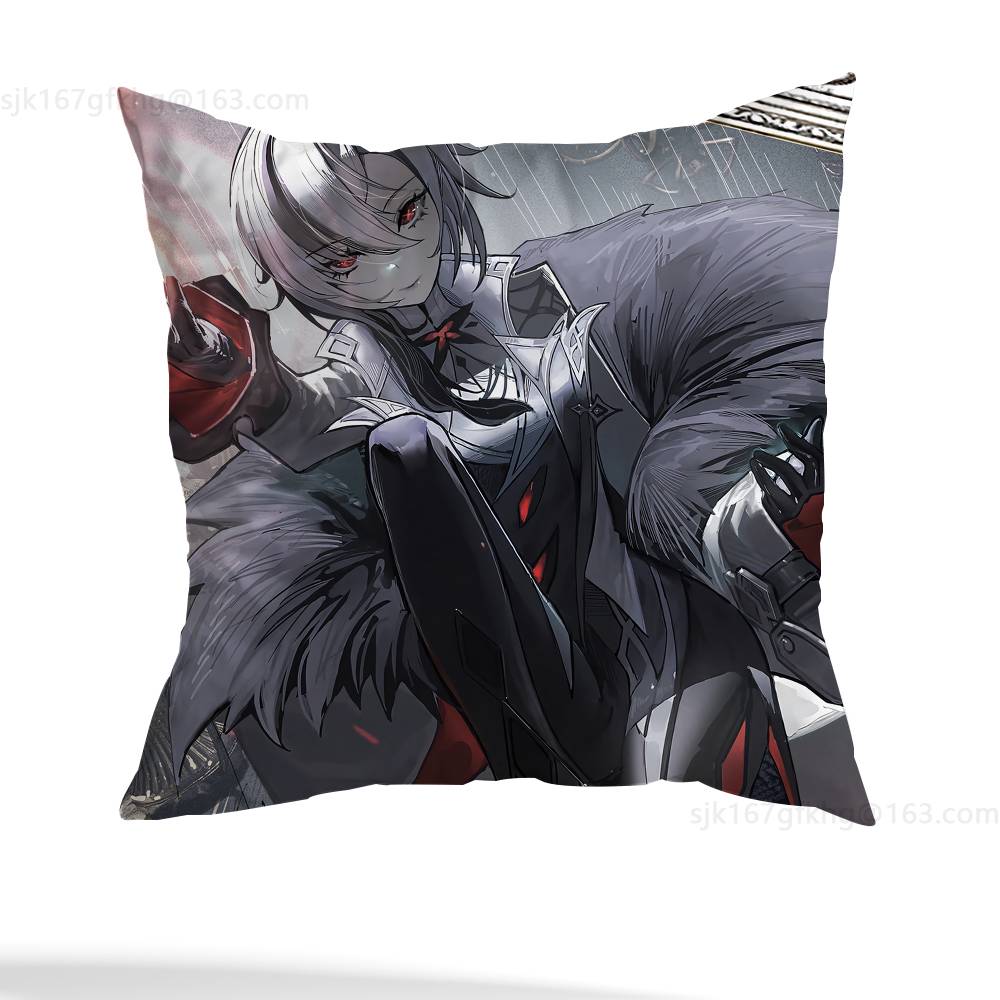 Arlecchino Genshin Impact Kissenbezug Milbenabweisender Kissenbezug Unsichtbarer Reißverschluss Seidig kurzer Plüsch Sofakissenbezug