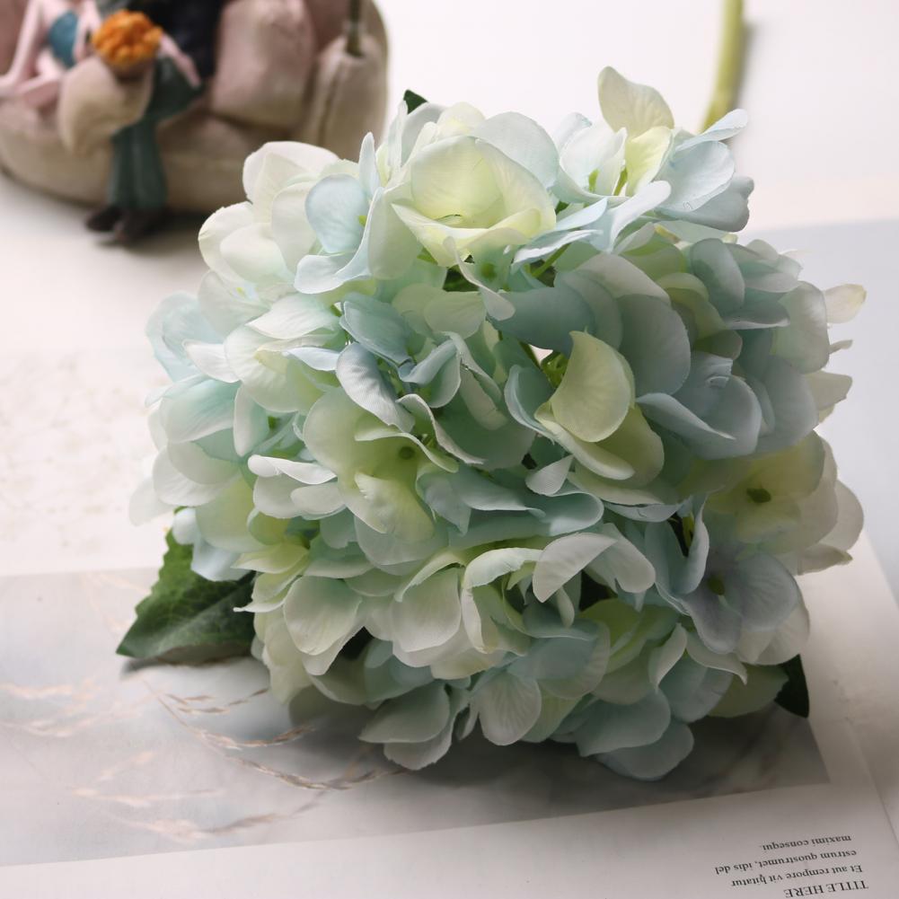 Artificial Hydrangea Flowers Artificial Silk Hydrangea Bouquet with Flexible Stems Realistic Color Transitions Soft Pliable