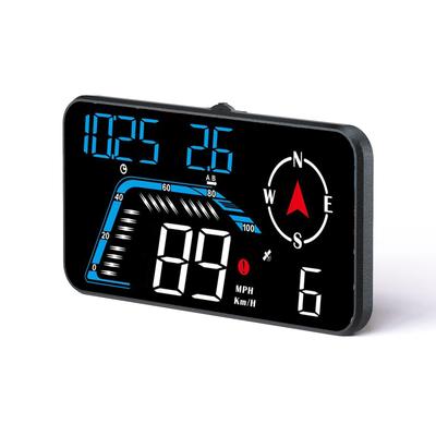 Wiiyii HUD Display für Auto mit GPS-Geschwindigkeit und anderen Daten Müdigkeitsfahrt- und Geschwindigkeitsüberschreitungs-Erinnerungsfunktionen Geeignet für alle Keine Kompatibilitätsprobleme