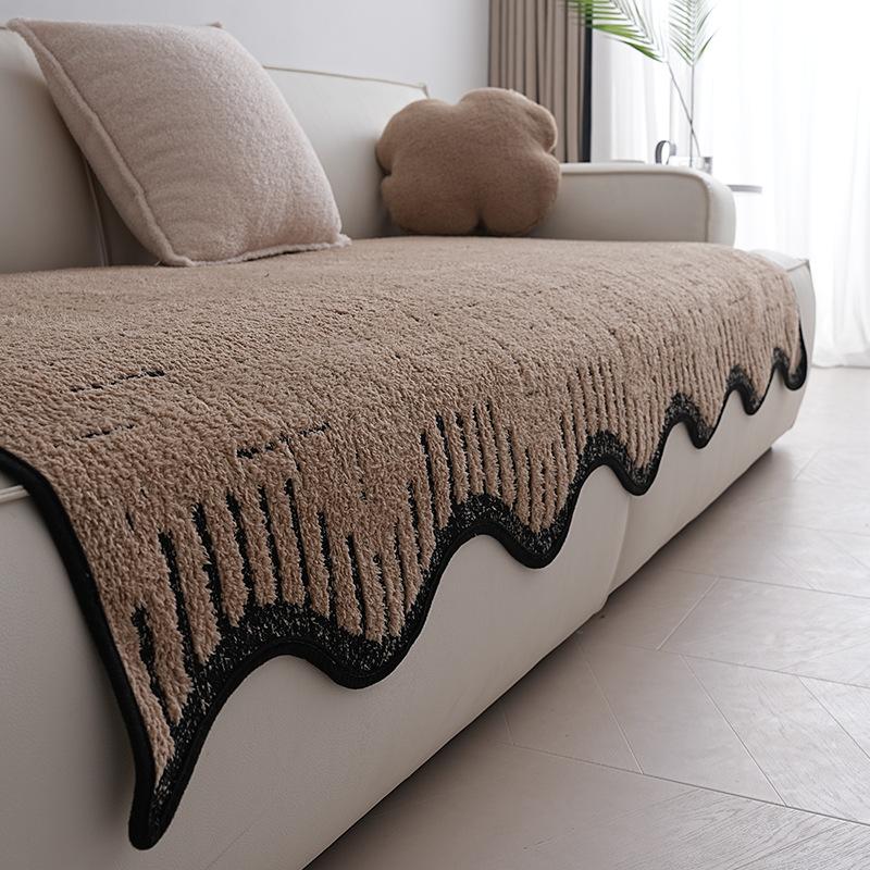 Straight Row Leather Sofa Cushion  New Autumn And Winter Sofa Cover Fixed Non-Slip Seat Cushion One Piece Winter Cushion
