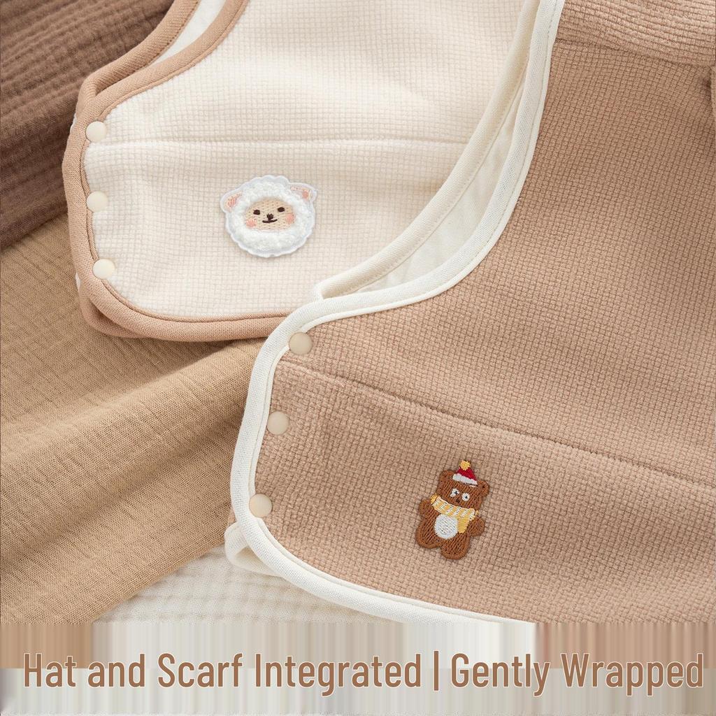Infant Fleece-Lined Ear Protection Hat & Scarf Set for Boys/Girls (Autumn/Winter)