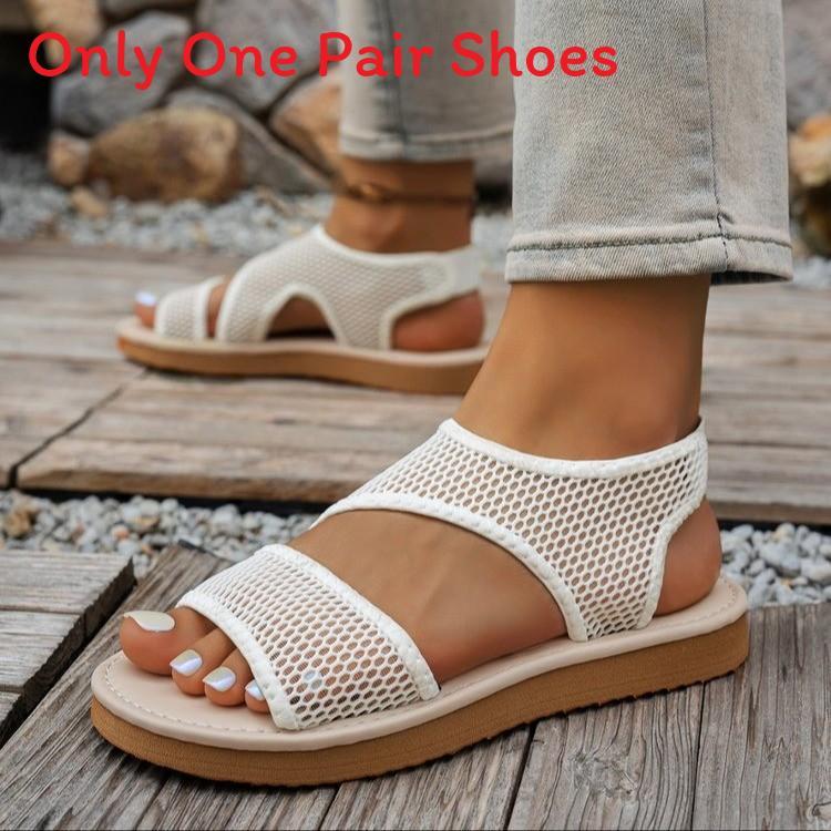 Summer Beach Sandals For Women With Mesh Upper And Rubber Sole For Casual Wear