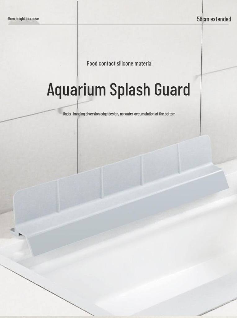 18" Silicone Sink Splash Guard - 46cm Anti-Slip Water Stopper with Strong Suction Edge Protection