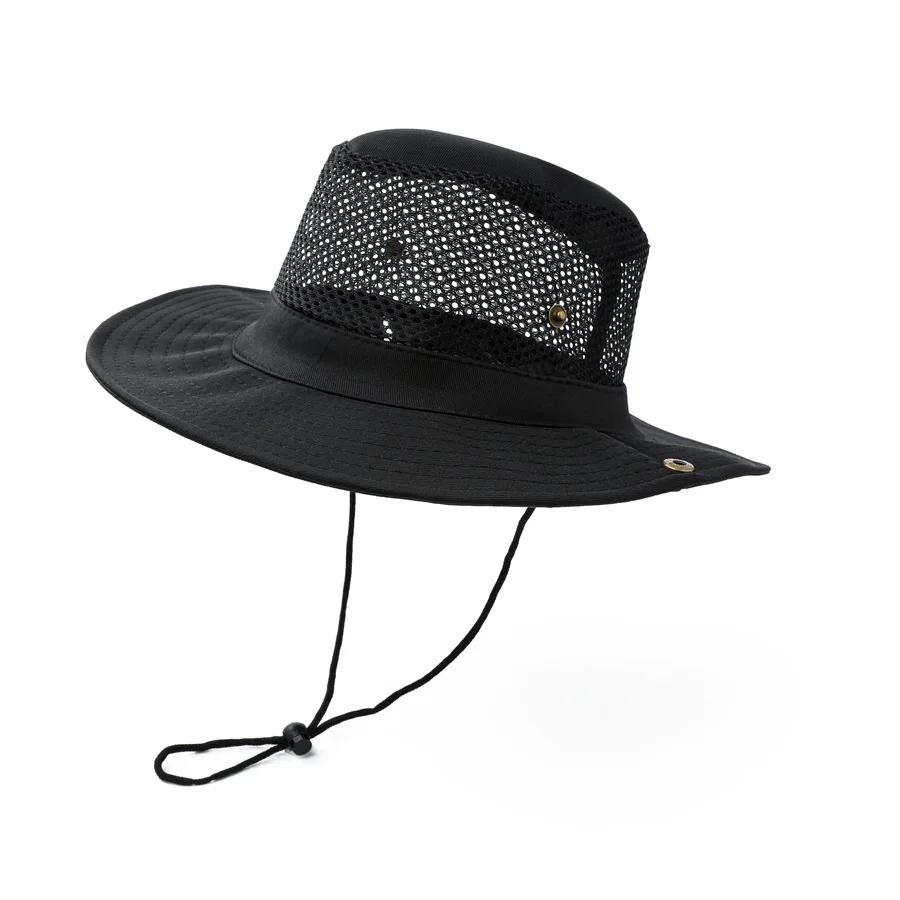 Upf50+ Men'S Fishing Hiking Cap Breathable Mesh Sun Hat Adjustable Outdoor Camping Cap Lightweight Windproof