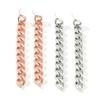 Minimalist Women Silver Gold Hip Hop Style Chain Tassel Earring For Fashion Girl Party Punk Stainless Steel Jewelry Gift