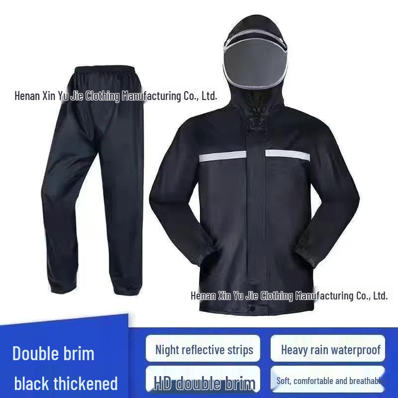 Unisex Reflektierender Wasserdichter Regenmantel und Hose für Radfahren und Arbeiten im Freien