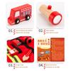 Play House Wooden Toy Firefighter Roleplaying Toys Simulation Fire Extinguishing Equipment Fire Engine Set for Kindergarten Kids