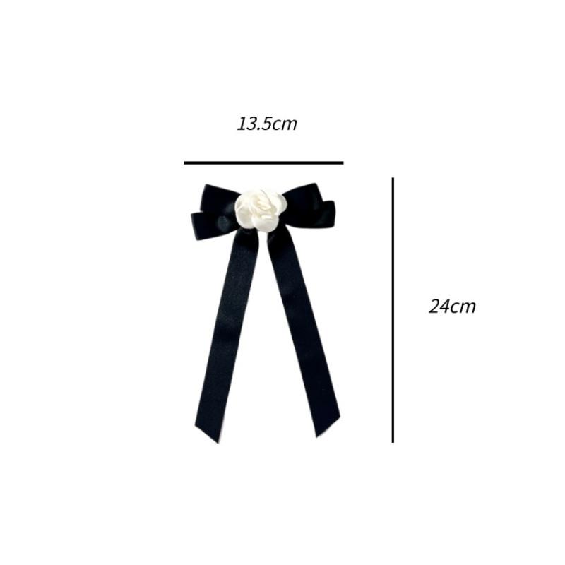 Elegantes Temperament Kamelienblüte Schleife Brosche für Damen Trauer Corsage Anstecknadel Schleife Halskrawatte Hemdkragen Zubehör