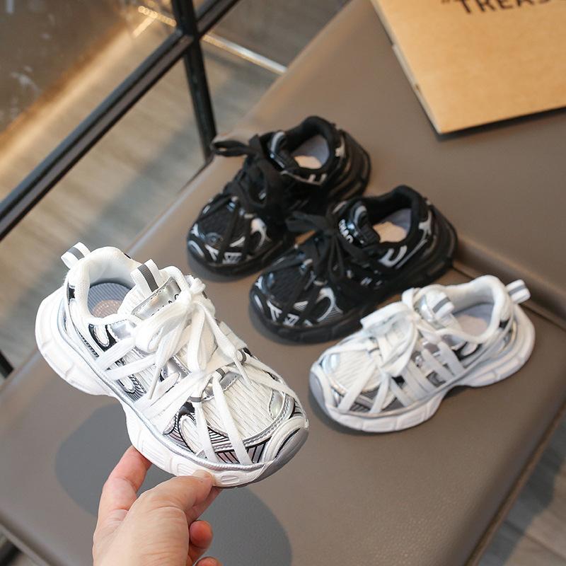 Children's Sports Shoes 2025 Spring New Girls Shoes Spring and Autumn Boys Trendy Breathable Mesh Casual Dad Shoes
