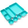 VANCORE Drawer Desk Drawer Stationery Cute Small Item Light Blue Gray Organizer, Divider, Tray, Storage, 8-Piece Set, &