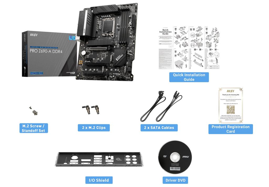 MSI PRO DDR4 Motherboard ATX Z690 MB5610 Z690-A [Intel Chipset]