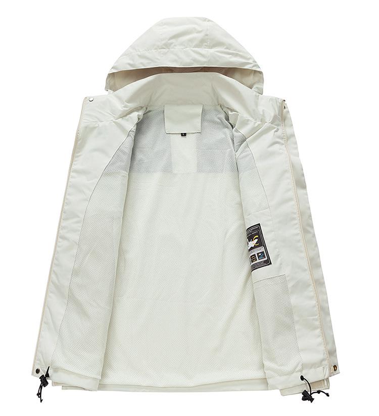 Unisex Windproof & Waterproof Color Block Hooded Jacket for Spring/Autumn Hiking