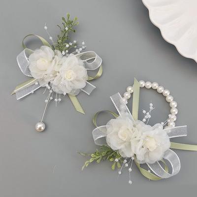 Pearl Wristband Wedding Corsage Wristband Prom Bride Bridesmaid Corsage Holiday Celebration Accessories