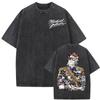 Michael Jackson King of Pop S Vintage Washed T Shirts Men Women Fashion Hip Hop Punk Style T Shirt Cotton Casual Loose Tshirt