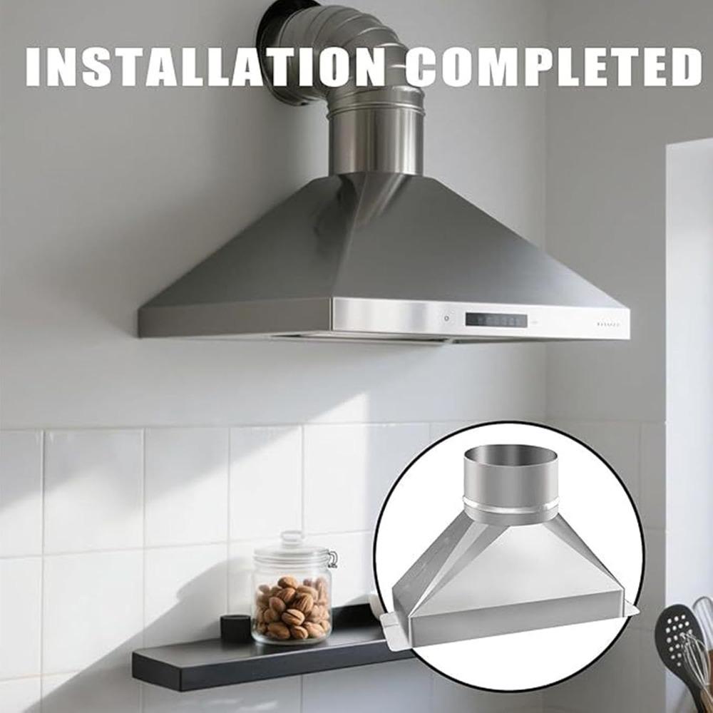 Silver Microwave Vent Kit Galvanized Steel Duct Connector  Microwave Range Hood Ducting
