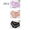 3pcs 4pcs/set Sexy Hollow Lingerie Lace Patchwork Knickers Soft Mid Waist Women's Underwear for Girls Panties