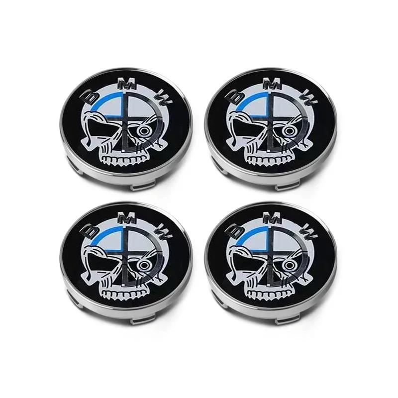 4 Stück 60-mm-Radnabenaufkleber, 56/60-mm-Radnabenkappen, Auto-Dekorationszubehör für BMW M E30 E34 E36 E39