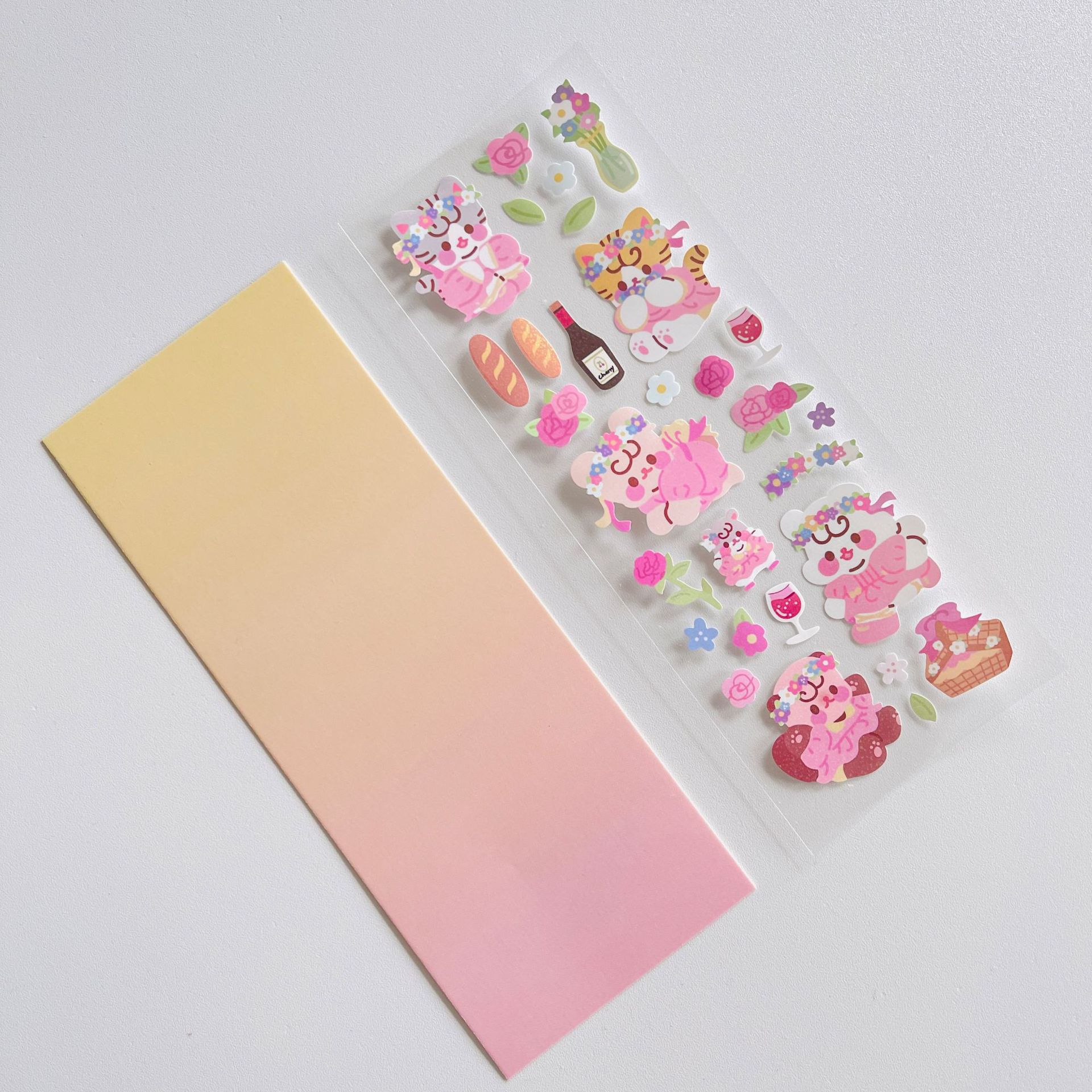 

Корейская популярная милая мультяшная декоративная лазерная наклейка INS goo card декоративная наклейка PET нижняя бесшовная наклейка