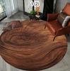 Vintage Wood Slice Round Rug Realistic Tree Ring Design Home Decor Circular Carpet Soft Non-Slip Floor Mat for Living Room