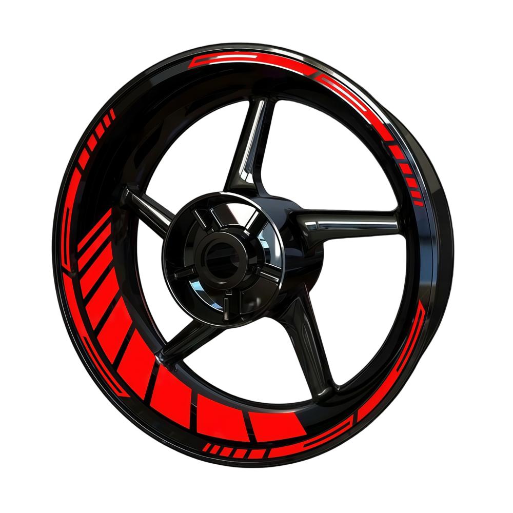 2 Set PVC Motorcycle Wheel Stickers Reflective Wheel Rim Decals for YAMAHA Kawasaki Suzuki Etc красный