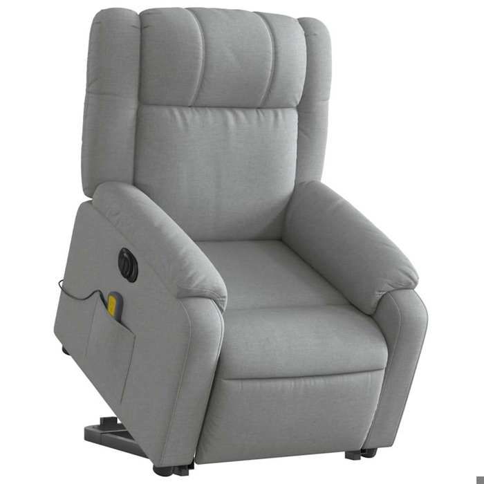 VidaXL Fauteuil inclinable de massage électrique Gris clair Tissu 3205238