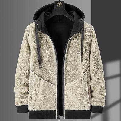 Men's Winter Hooded Jacket Thick Warm Zip Up Hooded Jacket For Autumn Winter