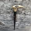 Bastone da Passeggio in Legno con Manico in Ottone Stile Antico Vittoriano Vintage di Design
