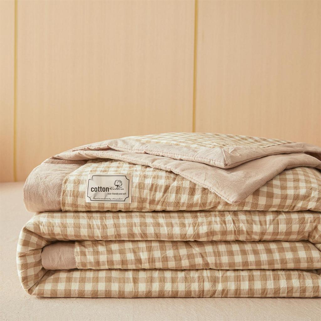 Muji-style Pure Cotton Summer Quilt – All-Cotton, Machine Washable Air Conditioning Quilt for Dorms