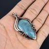 Aquamarine 999 Copper Wire Wrapped Pendant, Handmade Gemstone Jewelry Pendant For Memorial Day