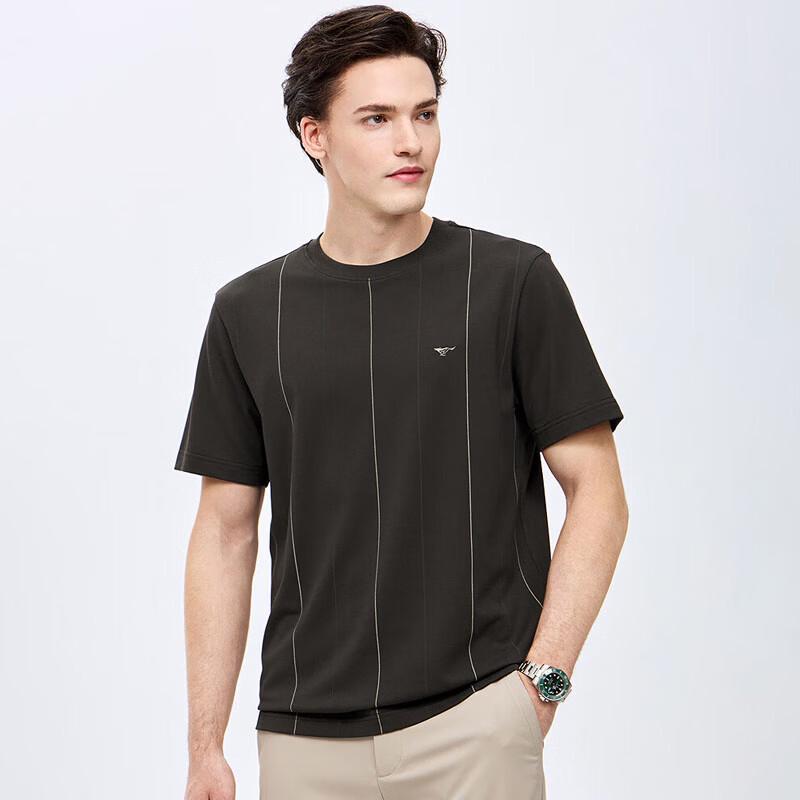 SEPTWOLVES Men's Casual Striped Round Neck T-Shirt