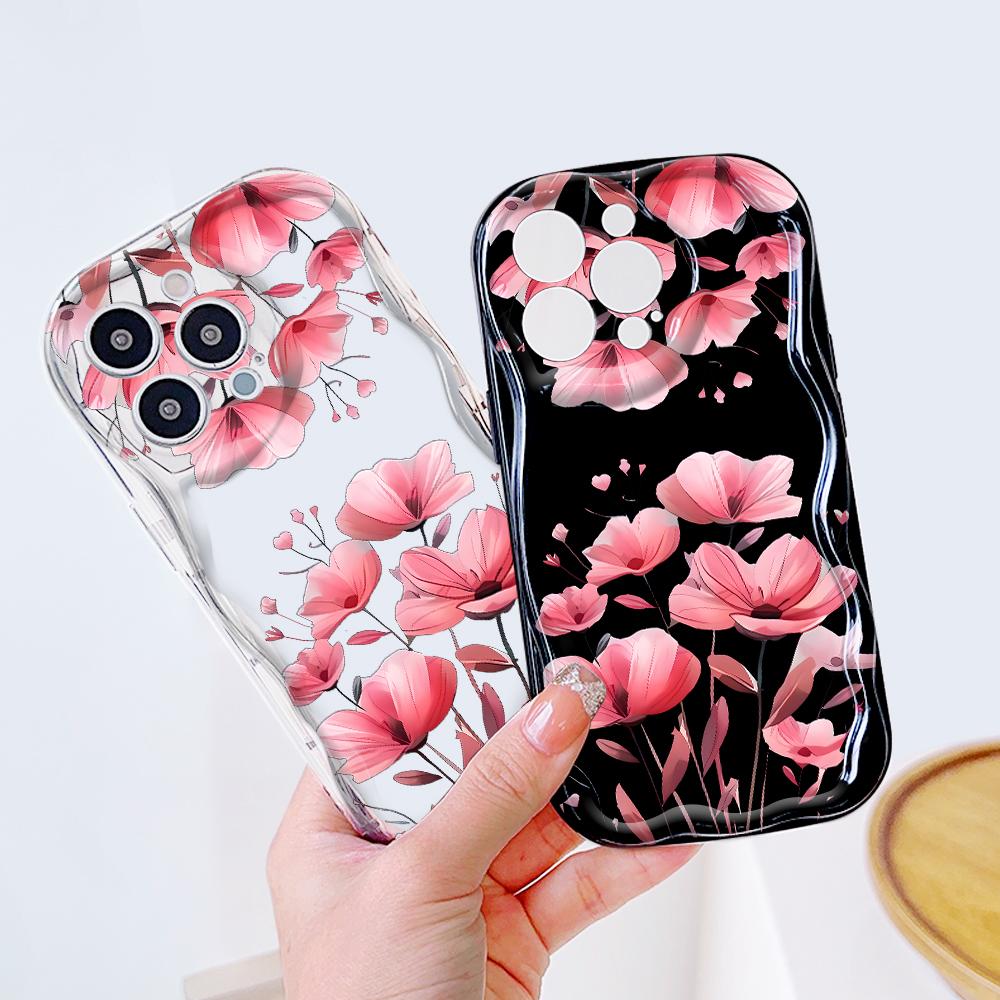 Roztomilý kreslený vzor s krémovou texturou Pouzdro s měkkým silikonovým zvlněným okrajem pro Samsung