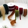 New Cloth Christmas Ribbon Bow Decoration Velvet Fabric DIY Bow Wrap Tie Single Sided Flocking Tape Christmas Decoration