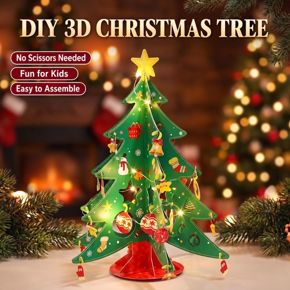 Paper Christmas Tree Making Set DIY Educational Craft Set Christmas Tree Craft Kit Family Craft