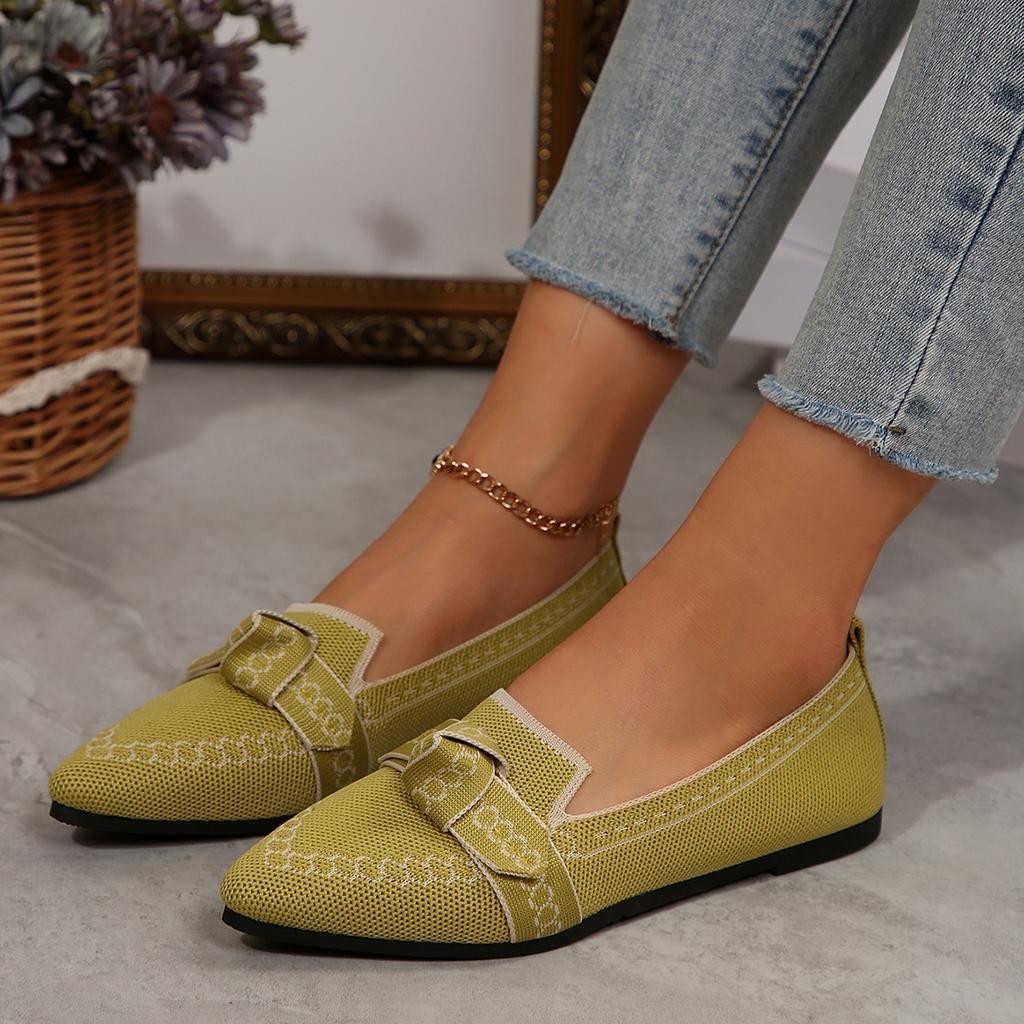 Fashion Women's Shoes Loafers Ballet Flats Pointed Toe Barefoot Slip-on Casual Low Heel Luxury Brand Woman Shoe New in Butterfly