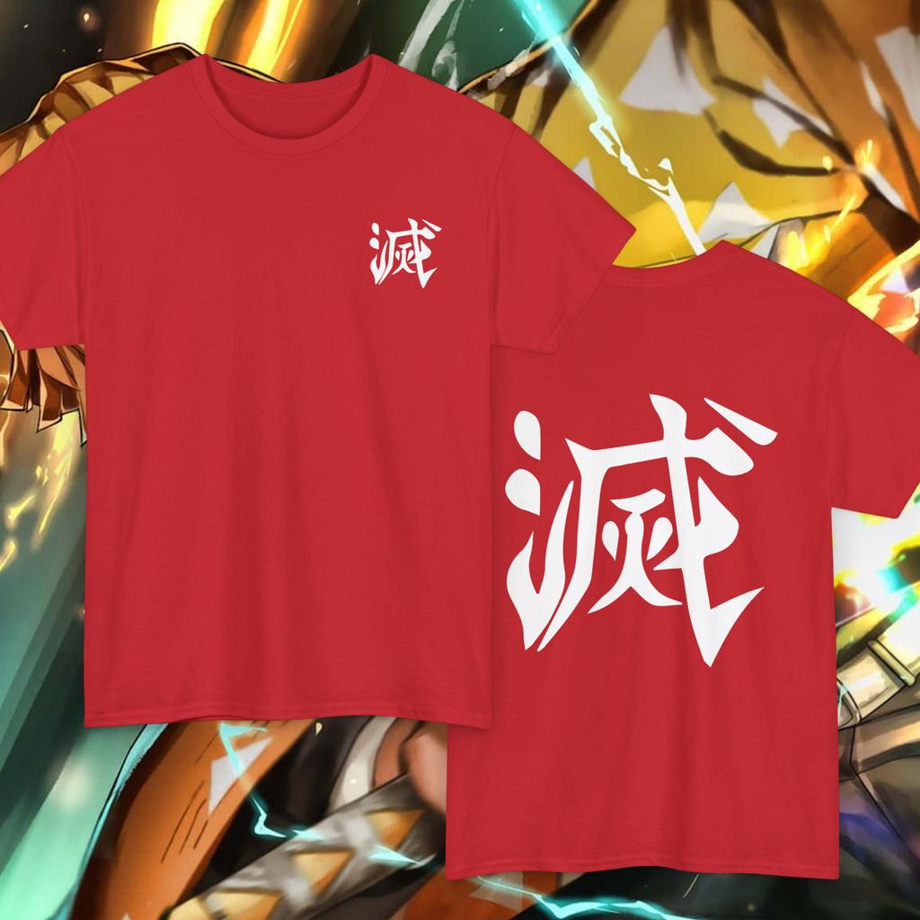 Anime Tshirt Chinese Character Destruction Tshirt  Devil Killer Mens Tshirt SpringSummer New Product Unisex Casual Tshirt