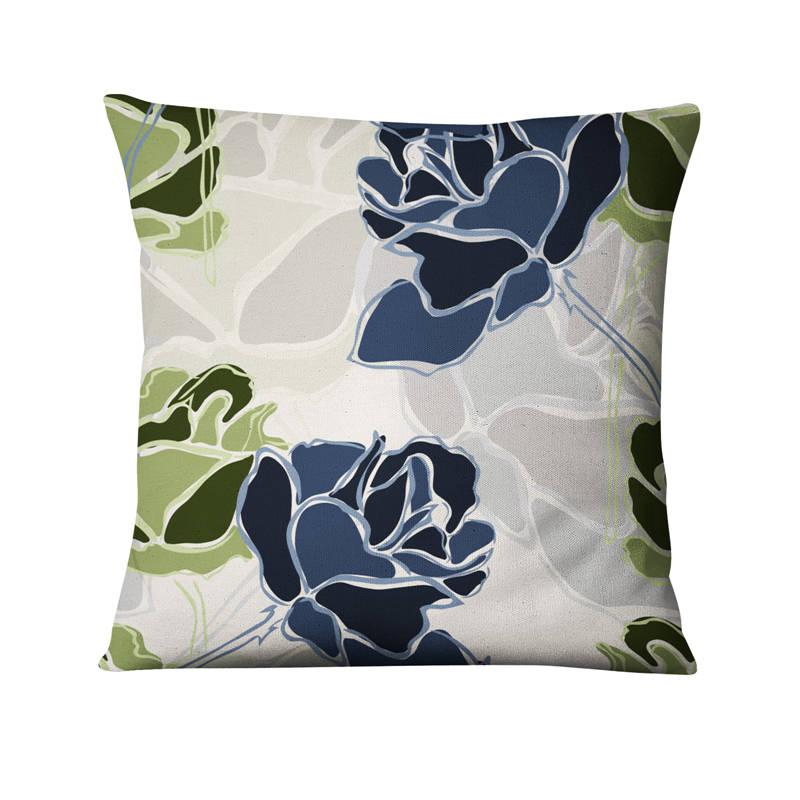 Art Beautiful Flower Print Pattern Cushion Cover for Home Living Room Sofa Bedroom Decoration Throw Pillow Cover