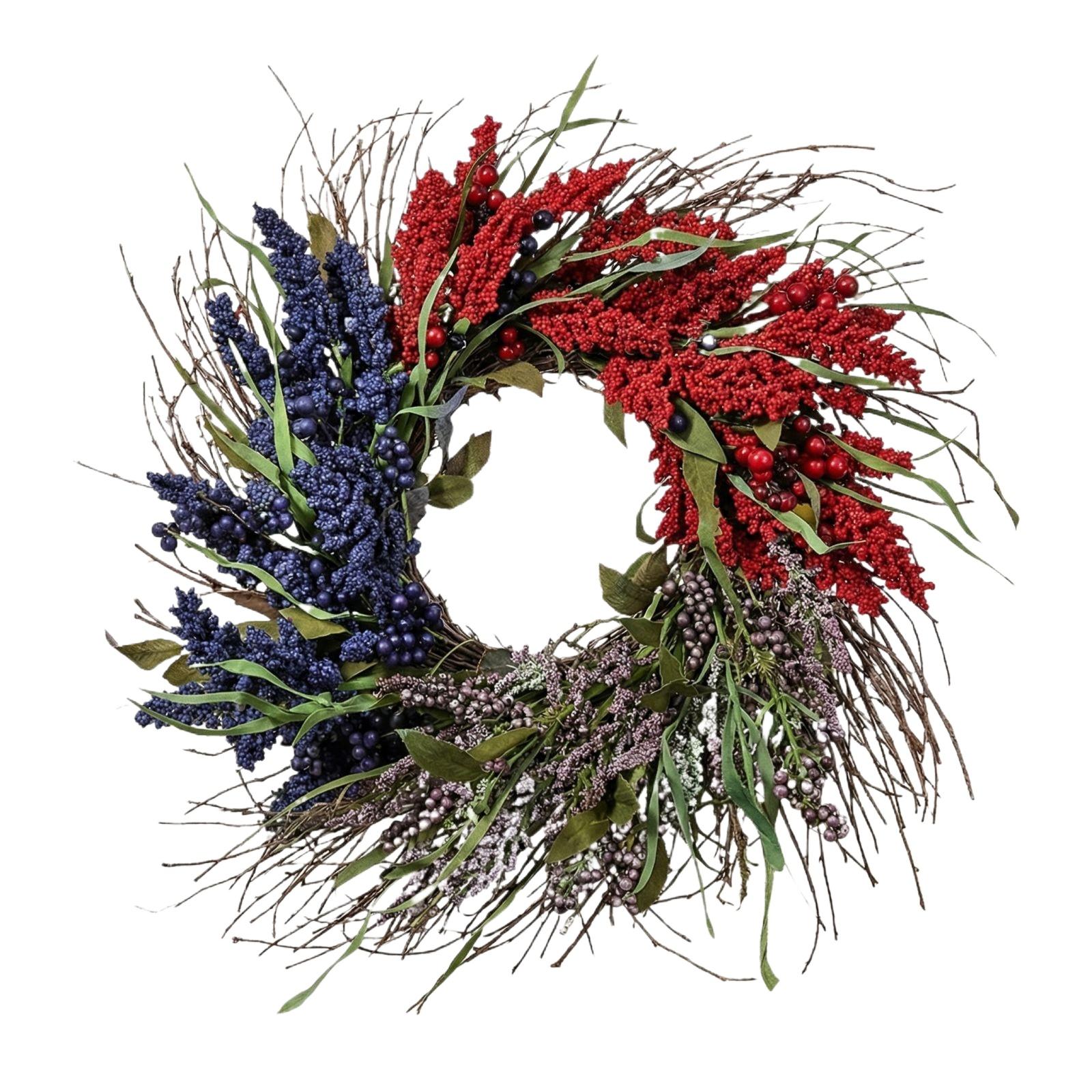 

Patriotic Wreaths, Suitable For The Front Gate; 4th Independence Day Wreaths, Blue, And Red Wreaths, Suitable For Memorial Day And Veterans Day; Dec One Size синий
